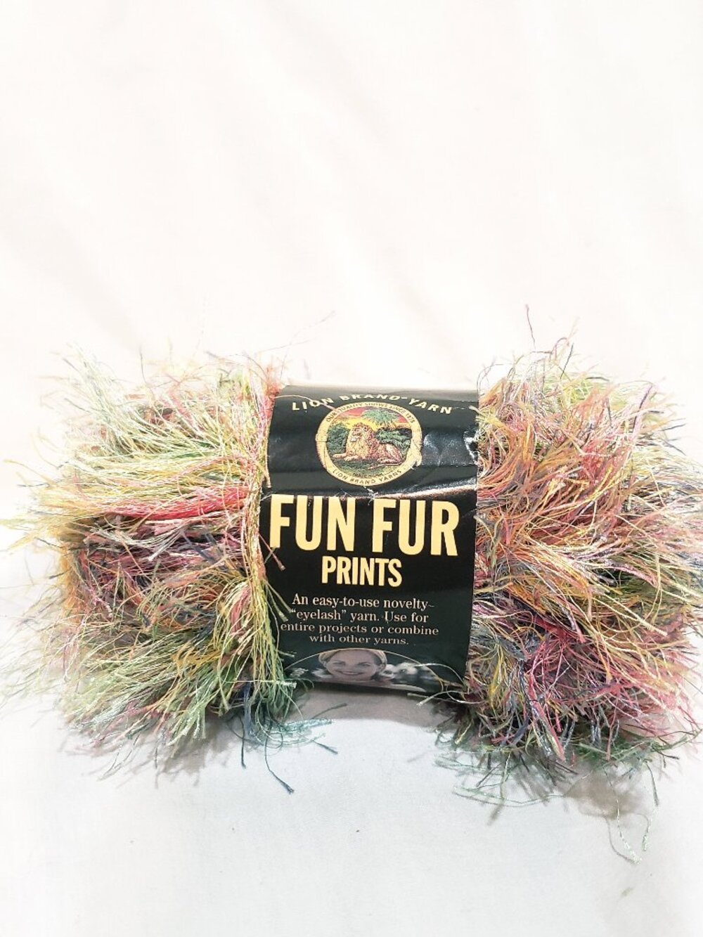 Confetti Eyelash Yarn 1 Skein Fun Fur Prints Lion Brand 57 yards Polyester